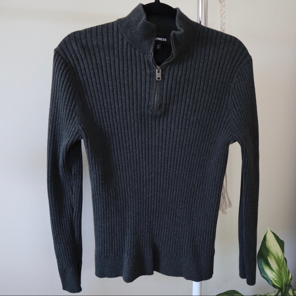 Express Ribbed Quarter Zip Sweater